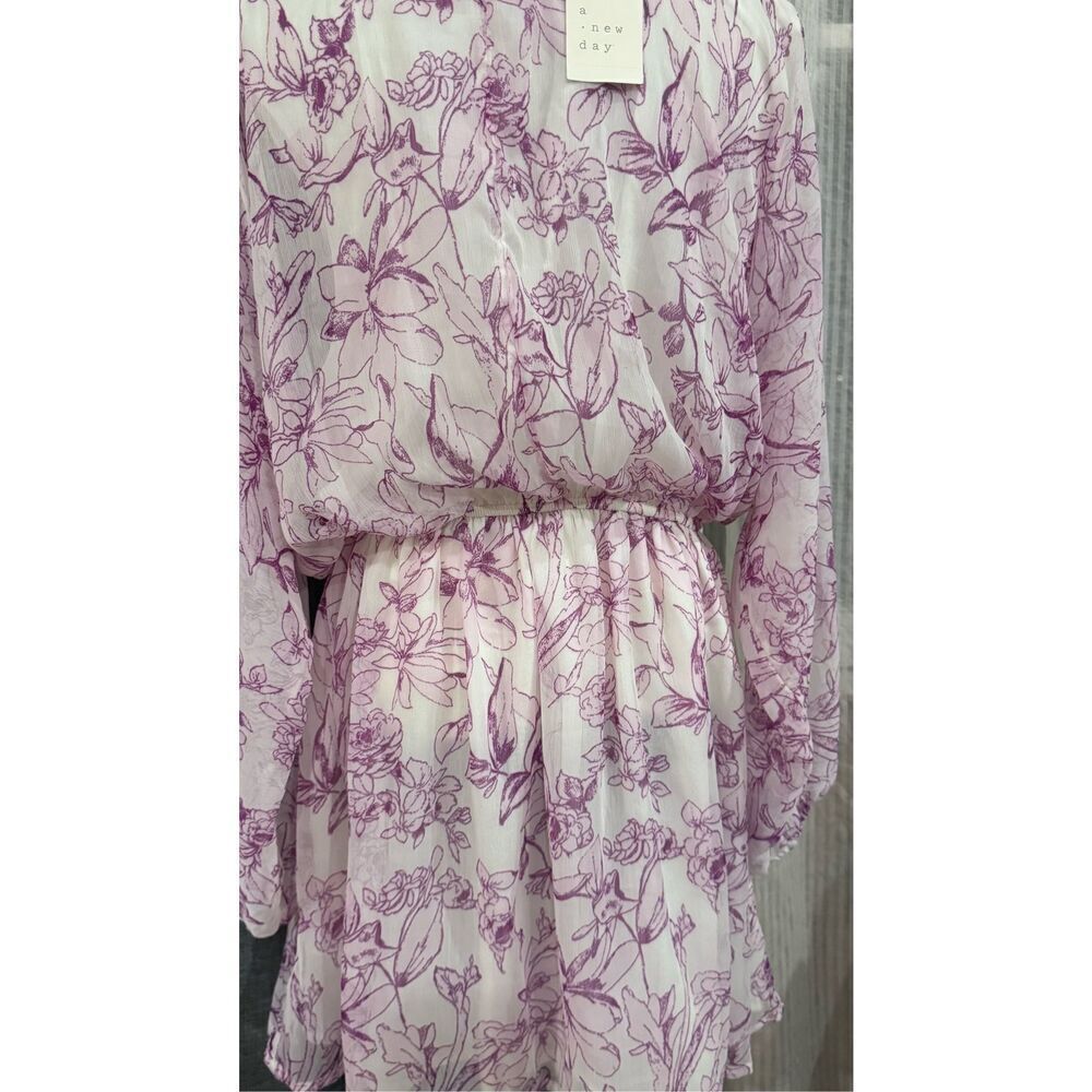 A new day purple‎ flower summer beach dress size medium - Picture 8 of 9
